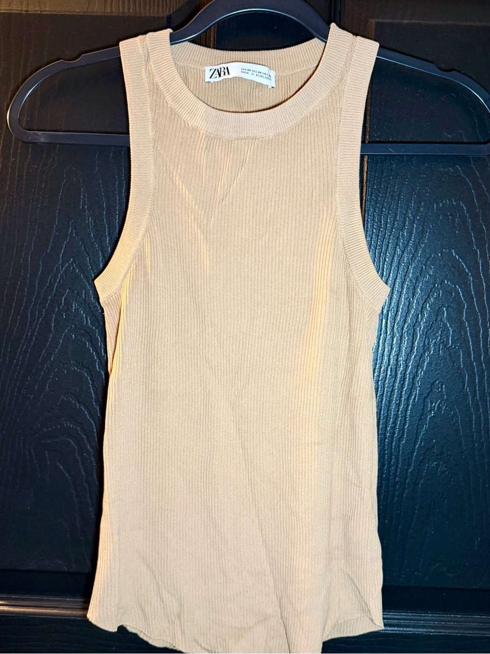 Zara Women's Ribbed Tank Top in Light Camel